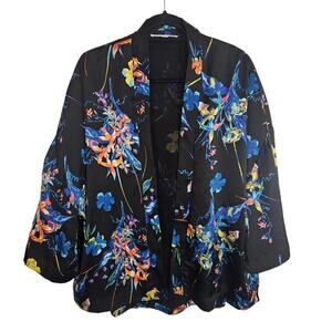 Violet + Claire Top Floral Kimono Cardigan Open Front Cardigan Women S Black